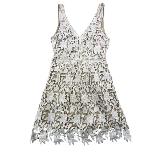 Other Dresses & Skirts - Lace Mini Dress Small White Coastal Cowgirl Boho V Neck Sleeveless Summer Chic